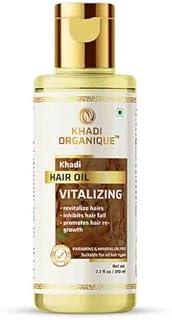 Khadi Organique Vitalising Hair Oil - Nourishing Blend with Natural Ingredients, Paraben & Mineral Oil Free for Healthy Hair Growth and Shine, Suitable For all Hair Types of mens & Womens -210ml
