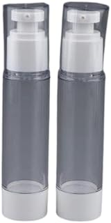 kankin Airless Vacuum Pump Toiletry Travel Bottles, Airtight Makeup Cosmetics Refillable Plastic Dispenser Containers, Leak Proof, deal for Cream Foundation Gel Moisturizers(pack of 2,100ml)