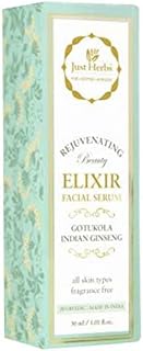 Just Herbs Gotukola Ginseng Rejuvenating Elixir Facial Serum, 30ml+Anti Blemish Gel for Oily Skin Type, Indian Madder and