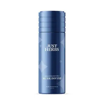 Just Herbs Long Lasting, Refreshing Body Spray, Natural Deodorant for Men - Phthalate-Free