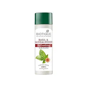 Biotique Basil and Sandalwood Refreshing Body Powder | 150GMS