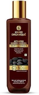 Khadi Organique Bamboo Charcoal Hair Cleanser Deep Cleansing Shampoo for Purified, Balanced Hair Suitable For All Hair Types – 210ml