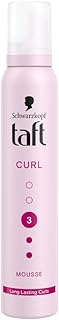 Schwarzkopf TAFT Curl Hold 3 Hair Mousse, For Long Lasting Curls, Weather-Proof Formula With No Stickiness, Heat Protection And Shine, Silicone Free, Lightweight Styler To Controls Frizz, 200Ml