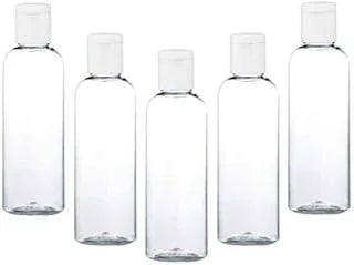 Hunky Dory 6pcs 100ml Empty Clear Plastic Bottles Refillable Travel Size Cosmetic Containers Small Leak Proof Squeeze Bottles with Flip Cap for Toiletries,Shampoo. (Pack of 6)