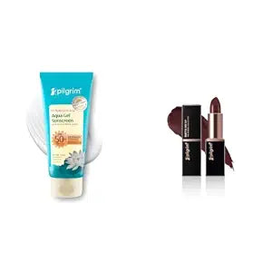 Pilgrim 1% Hyaluronic Acid Sunscreen Gel 50 gm & Matte Me Up Bullet Lipstick 4.2g