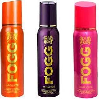 Fogg Combo Pack of Essence, Radiate, and Paradise Deodorant Spray for Women (120 ml, Pack of 3)