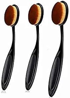 Zirak Oval Makeup Brush Set Upgraded 3pcs Fast Flawless Application Toothbrush Foundation Concealer Blusher Liquid Cream Powder Cosmetic Blending Tools
