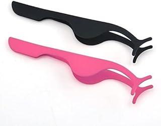 KOMOKO False Eyelash Applicators - Multifunctional Eye Lash Applicator Extension & Remover Tweezers Makeup Cosmetic Tools - 2 Pack Set (Pink, Black)