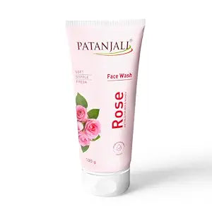 Patanjali Rose Face Wash 100g, Gentle Cleanser Removes Dirt Oil Refreshes Skin Natural Car