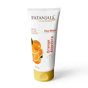 Patanjali Orange Aloevera Face Wash 100g, Gentle Cleanser Removes Dirt Oil Refreshes Skin
