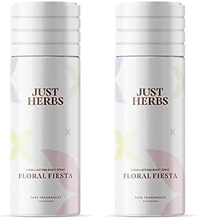 Just Herbs Long Lasting, Refreshing Body Spray, Natural Deodorant for Women - Phthalate-Free Formula,150 ml (Floral Fiest
