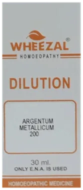 Wheezal Argentum Metallicum Dilution 200 bottle of 30 ml dilution