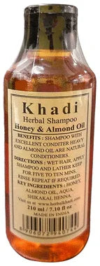 Khadi Herbal Honey & Almond Oil Shampoo bottle of 210 ml shampoo