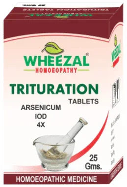 Wheezal Arsenicum Iod Trituration Tablet 4X bottle of 25 gm trituration tablet
