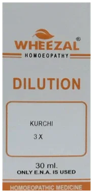 Wheezal Kurchi Dilution 3X bottle of 30 ml dilution