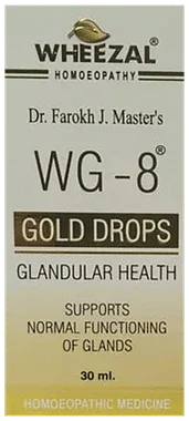 Wheezal WG8 Glandular Health Gold Drop bottle of 30 ml drop