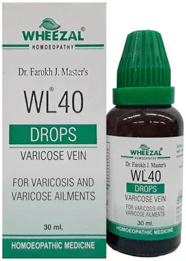 Wheezal WL40 Varicose Veins Drop bottle of 30 ml drop