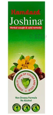 Hamdard Joshina Herbal Cough & Cold Syrup | Non-Drowsy Formula & No Alcohol bottle of 200 ml syrup