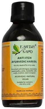 Earthy Sapo Anti Itch Ayurvedic Hair Oil bottle of 100 ml oil