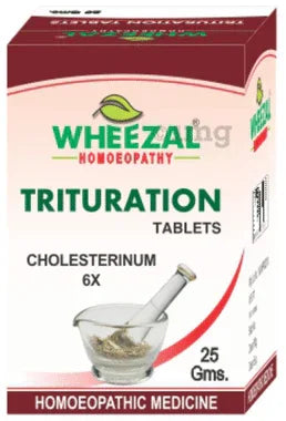 Wheezal Cholesterinum Trituration Tablet 6X bottle of 25 gm trituration tablet