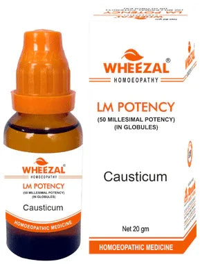 Wheezal Causticum Globules 0/23 LM bottle of 20 gm globules