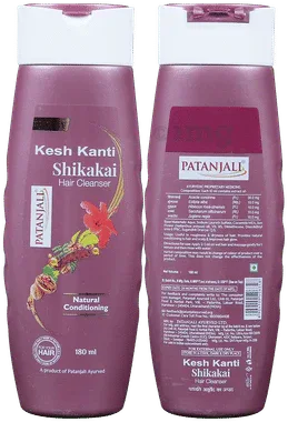 Patanjali Ayurveda Kesh Kanti Shikakai Hair Cleanser bottle of 180 ml shampoo