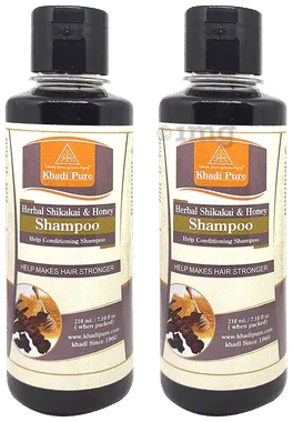Khadi Pure Herbal Shikakai & Honey Shampoo (210ml Each) combo pack of 2 bottles