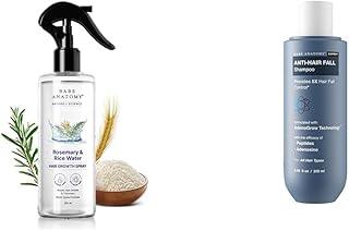 Bare AnatomyNature x Science Rosemary Water Spray for Hair Growth 250ml + Anti Hair Fall Shampoo|5x Hair Fall Control & Growth|Contains Biotin Adenosine, & Peptides|Paraben & SLS Free 250ml
