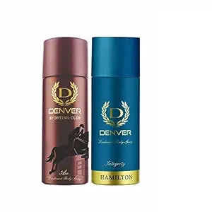 DENVER Ace Deodorant + Integrity Deodorant Spray - 165ML Each - (Combo of 2)