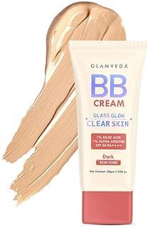 Glamveda BB Cream for Dark Skin Tone With SPF 50++++ for Women | Lightweight, Non-Sticky & Waterproof | Covers Dark Spots & Evens Skin Tone | Natural, Dewy Finish | Hydrating & Long-Lasting (30 gm)
