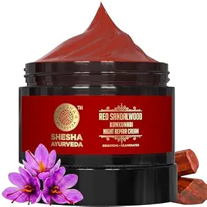 Shesha Ayurveda Red Sandalwood Skin Brightening & Night Repair Cream For Men & Women –