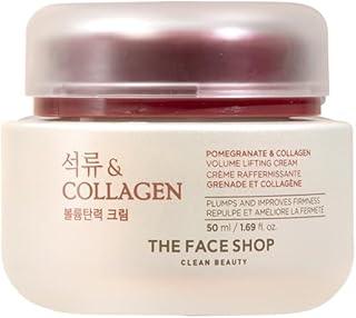 The Face Shop Pomegranate & Collagen Anti-Ageing Face Cream | 10% Marine Collagen & Pomegranate Extracts | Reduces Wrinkles, Firms Skin | For All Skin Types, 50ml