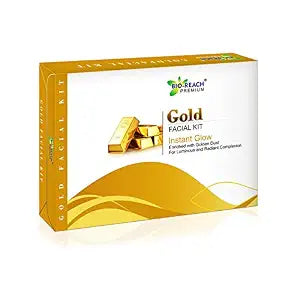Gold Facial Kit, 300g With White & Bright Glow Gel Cream Scrub Pack For Men & Women