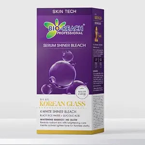 Professional Korean Glass K-White Shiner Bleach Kit, Black Rice Water and Glycolic Acid