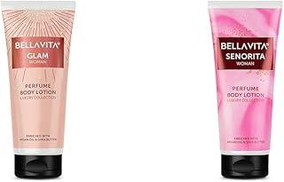 Bella Vita Luxury Glam Woman Perfume Body Lotion 200 Ml Senorita Woman Perfume Body Lotion for Nourishing, Hydrating, Soft, Supple,Healthy Skin with Argan Oil and Shea Butter 200 Ml