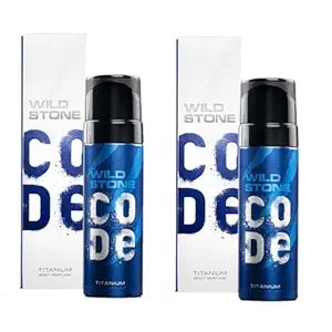 Wild Stone CODE Titanium Long Lasting No Gas Body Perfume for Men, Pack of 2 (150ml each),