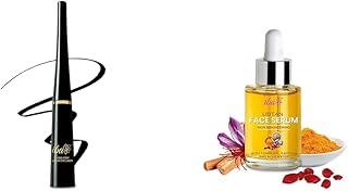 Iba Long Stay Liquid Eyeliner, Jet Black, 6.5ml l Waterproof, Smudge Proof l Halal Certified & Vegan Makeup Ubtan Face Serum, 30ml with Turmeric, Saffron & Rosewater for Skin Brightening