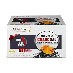 Patanjali Turmeric Charcoal Body Cleanser Natural Body Cleansing Soap for Men & Women With