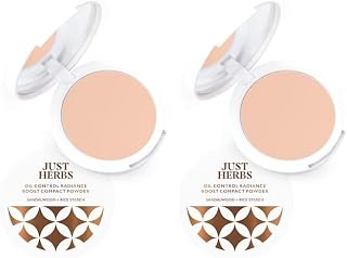 Just Herbs Oil Control Radiance Booster Age Defying Compact Powder for face Makeup 9g (Porcelain)