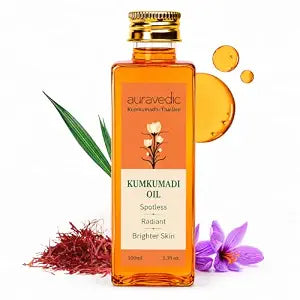 Auravedic Kumkumadi Oil For Face 100 Ml, Kumkumadi Tailam Face Oil For Glowing Skin, Dark 