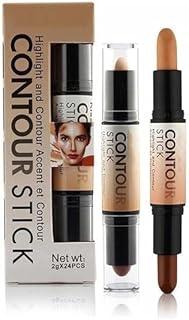 2 in 1 Colors Highlight and Contour Stick,Dual-Ended Full Coverage Wonder Stick,Color Corrector Concealer Stick,Contouring Highlighting Foundation,Shadow Cream Pen Body Shading Makeup Stick Set