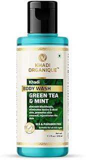 Khadi Organique Green Tea & Mint Body Wash Gel SLS & Paraben Free With Refreshing Green Tea & Mint Scent, Smoother Skin, For All Skin Types of Men's & Womens - 250 ml.