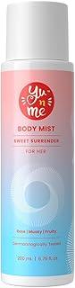 Yu n Me Sweet Surrender Body Mist for Women | Long Lasting Fragrance With Rose, Musky, Fruity Notes | Skin Friendly & Dermatologically Tested | 200ml