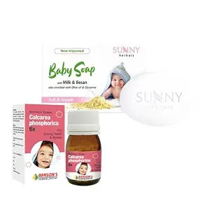 Baby Care Kit (Sunny Herbals Baby Care Soap (75 Gm) for Soft Baby Skin + Bakson Calcarea P
