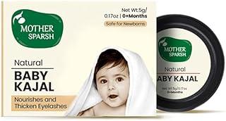 Mother Sparsh 100% Natural Baby Kajal with Zero Lead Content, Irritation Free & Safe for Newborn Babies, With Almond & Pure Cow Ghee, Nourishes & Thicken Baby Eyelashes - 5gm