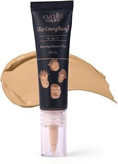 LoveChild Masaba Skip Everything 4-in-1 Skin Tint, Primer, Moisturizer, Sunscreen SPF 20 & Foundation, Blurring Serum Tint, Seamless Coverage & Natural Finish, Lonely Lioness (Natural Buff) 10ml