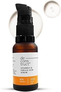 Deconstruct 10% Vitamin C Serum | Non-Irritating & Non-Sticky | Tested for Oily, Sensitive Skin | Beginner-Friendly| Brightens Dull Skin, Evens Tone | No Purging | With 0.5% Ferulic Acid| 20ml