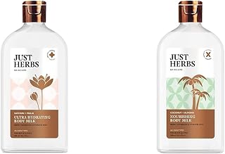 Just Herbs Saffron + Malai Nourishing Body Milk Lotion- 300ml & Just Herbs Body Lotion For Dry Normal & Combination Skin N