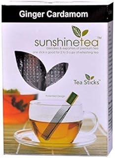 Ginger Cardamom - 10 Tea Sticks - Blend of Indian Black Tea, dehydrated Ginger and Cardamom