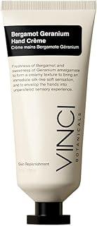 Vinci Botanicals Bergamot Geranium Hand Creme | Hydrating Hand Cream for Dry & Cracked Hand with Butters & Essentials Oils | Cruelty, Vegan & Paraben Free: Travel Hand Cream | Sweet & Fresh Aroma |30g